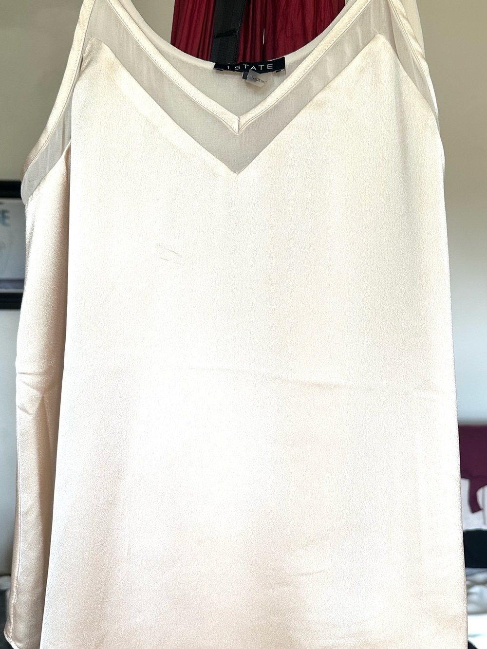 1. State Satin V-Neck Cami in Cream